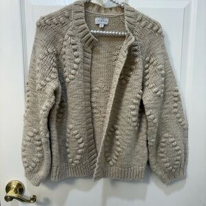 Lucky Brand Textured Knit Cardigan in Beige